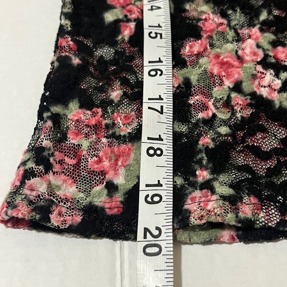 T & Y Burnout Floral Velvet Sheer Mesh Top XS Whimsigoth Y2K Fairy Grunge Layer - Picture 5 of 8